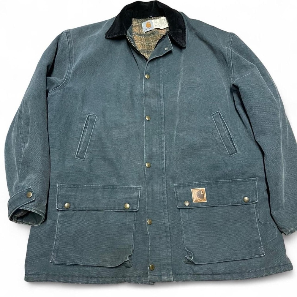 Carhartt Jacket Size XL Gray PB1438 Barn Chore Blanket Lined Vintage 90s USA